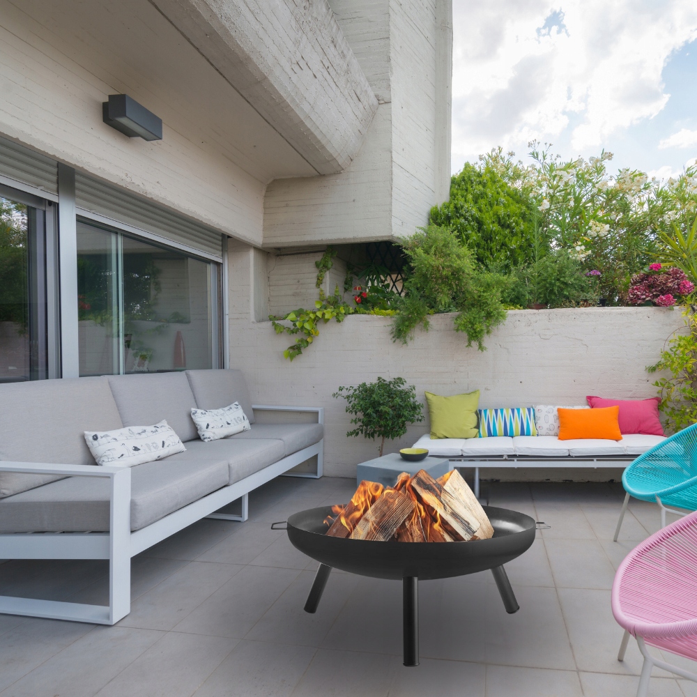 DUŻE PALENISKO OGRODOWE METALOWE MISA DO OGNISKA KOCIOŁEK SOLIDNE GŁĘBOKIE Wysokość produktu 22 cm