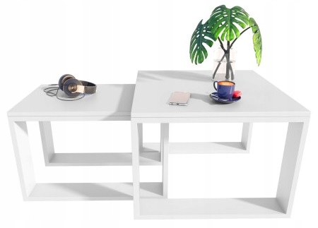 Lavica konferenčný stolík dvojitý Loft-per biely-biely Per