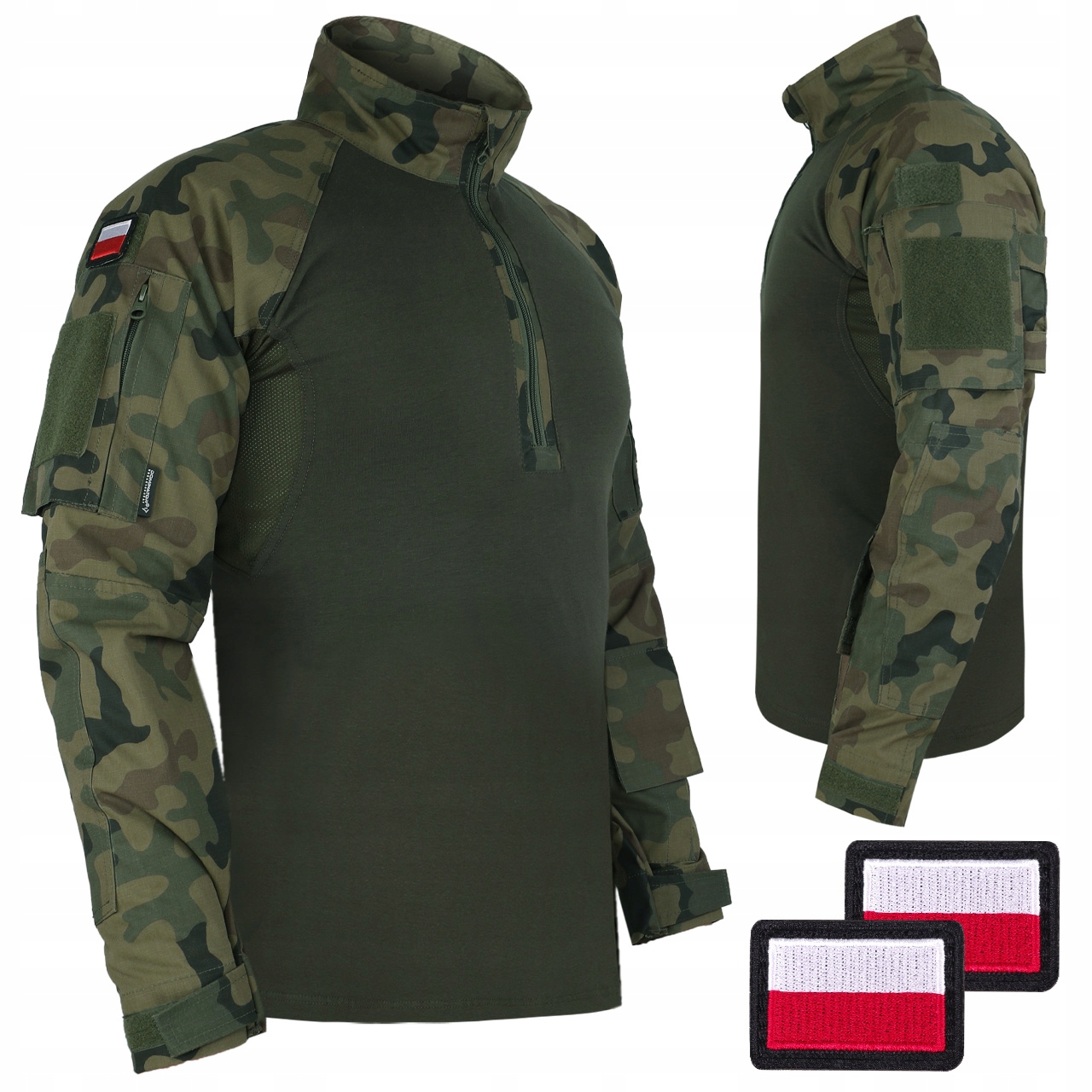 Bluza Taktyczna Wojskowa Combat Shirt Dominator Kamuflaż Moro WZ.93 Flagi
