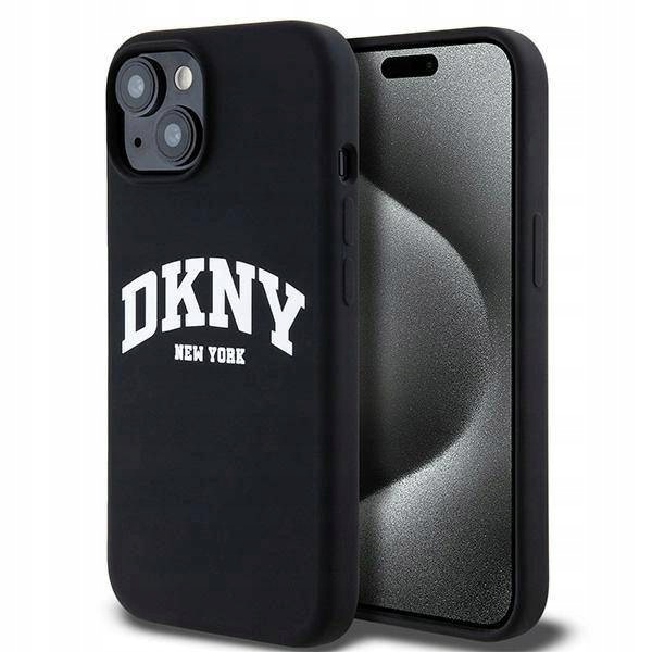 Silikonový Pouzdro Dkny Liquid s bílým potiskem loga pro MagSafe pro iPhone 15/14/13