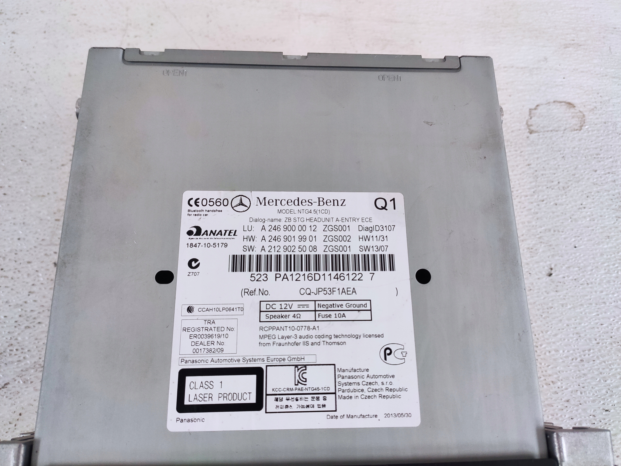 MERCEDES W176 W246 RADIO CD Navigation A2469000012