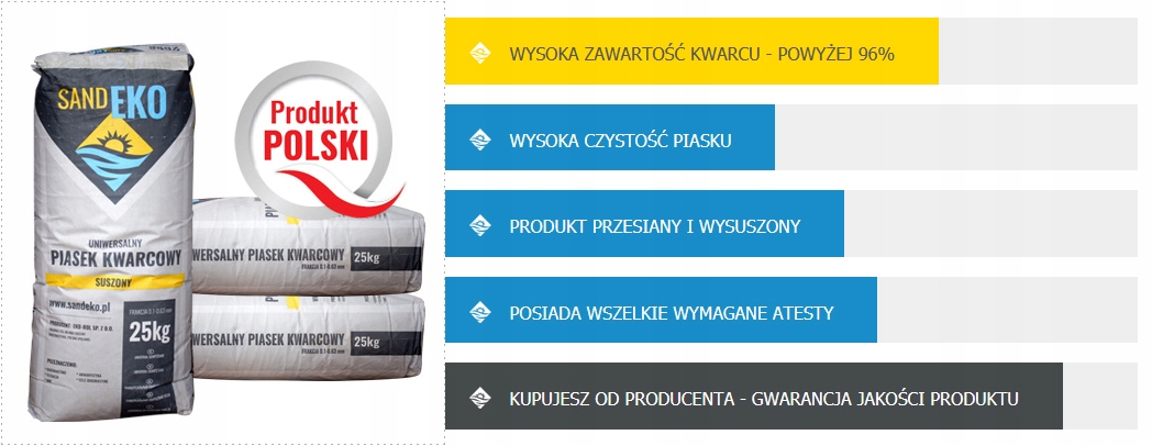 Piasek kwarcowy filtracyjny do pomp basenowych 25kg Producent inna