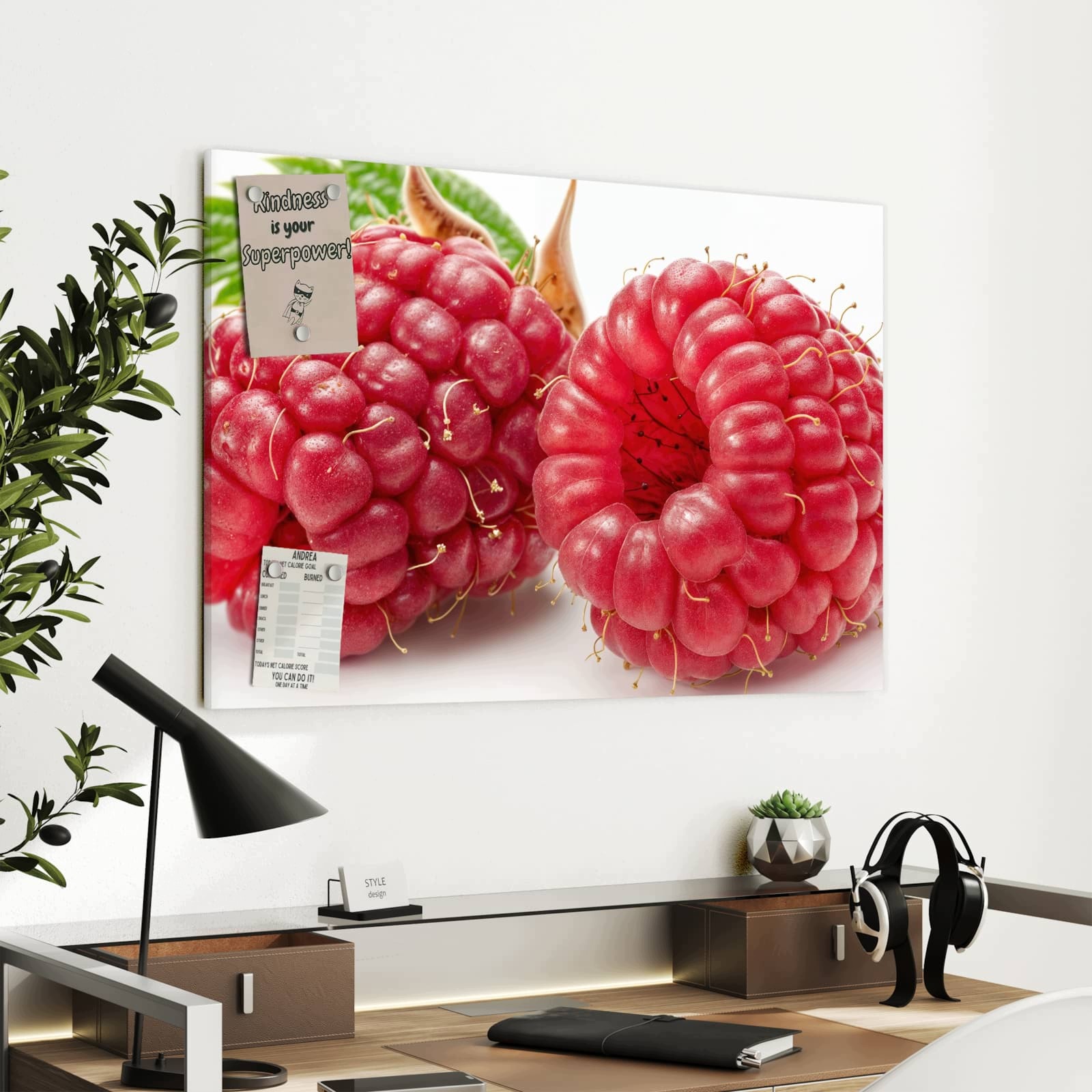 Magnetická tabule List Maliny 90 × 60 cm