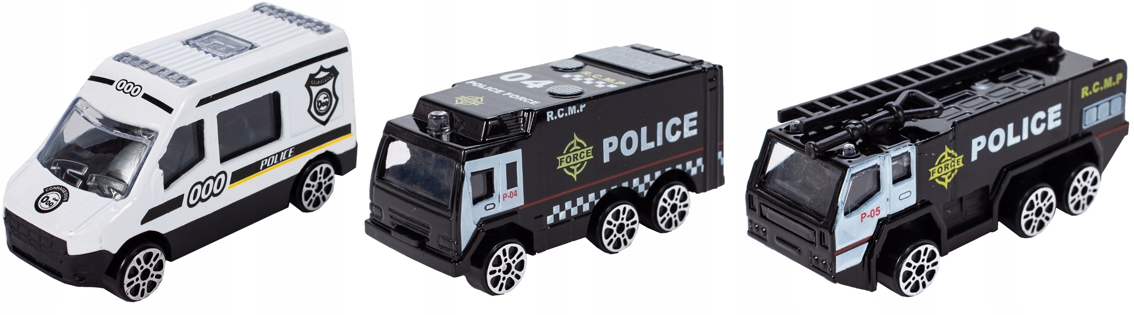 Samolot Policyjny Rozkładany Z Napędem Policja Transporter + 3 Auta Dźwięki Model KX6684_1