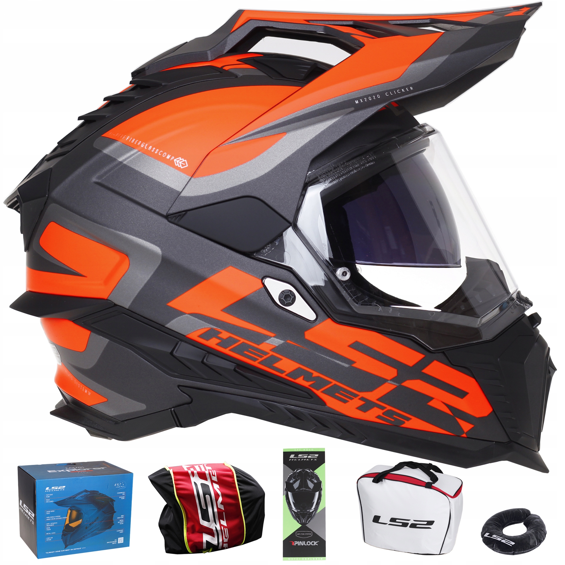 

LS2 MX701 Explorer Alter orange Kask Enduro Cross
