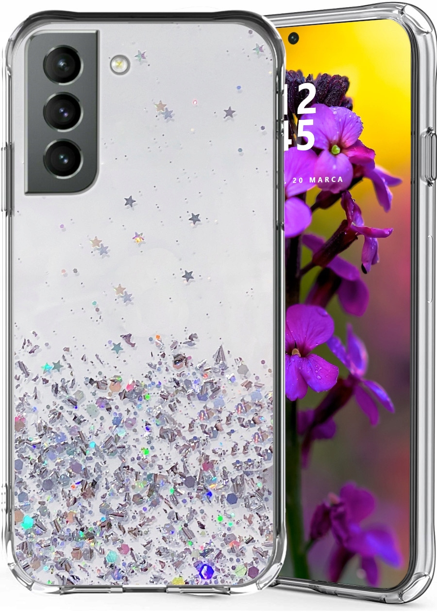 

Etui do Samsung S21 Glitter Case Brokat Szkło
