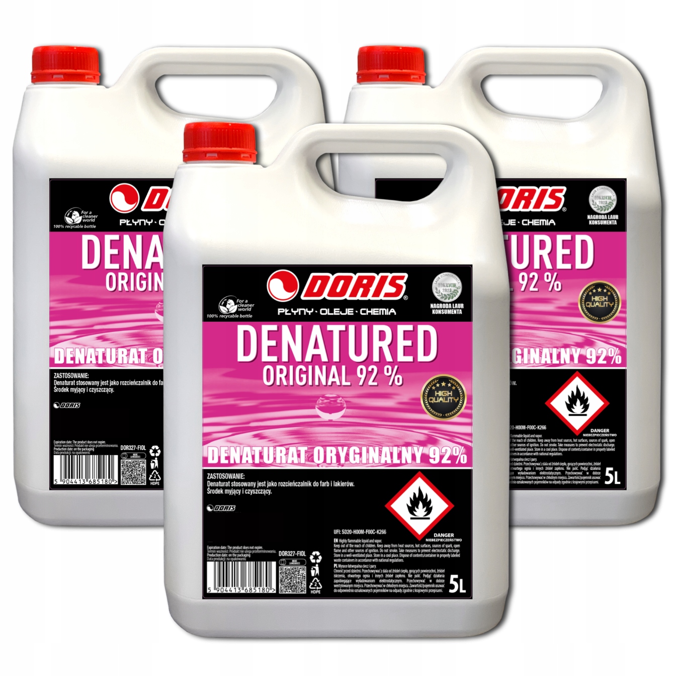 Doris Denaturat 92% fialový 15L Sada 3ks x 5L