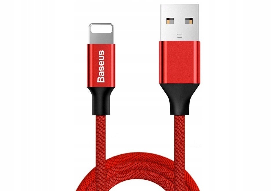 Kabel Baseus Yiven CALYW-A09 (usb 2.0 Lightning ; 1,8m; kolor czerwony)