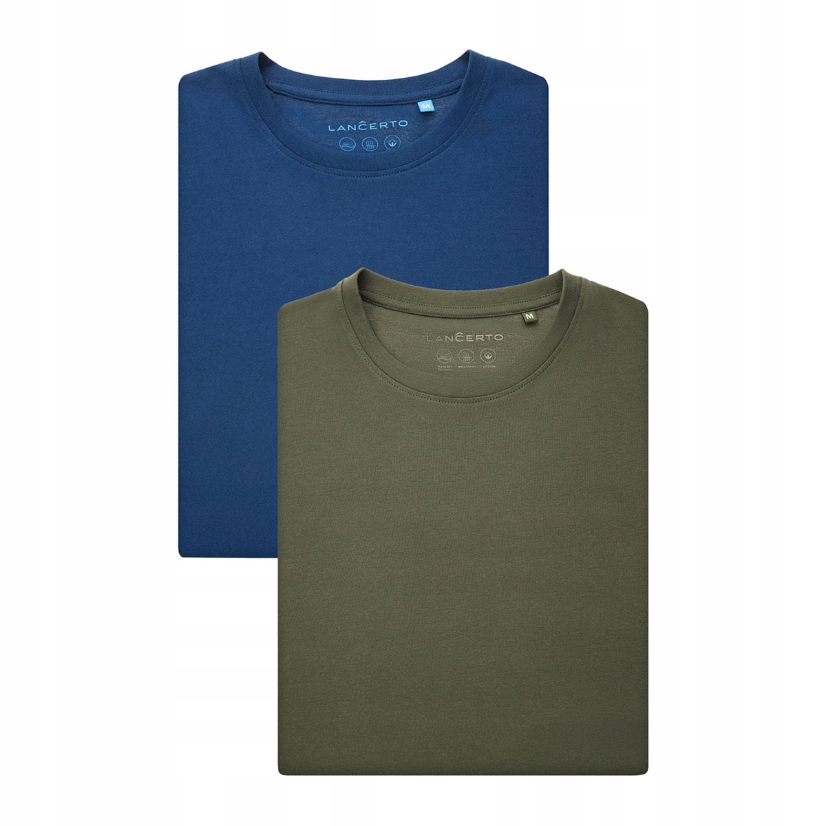 Zestaw 2-pak Koszulek Bawełnianych Kenneth Szafirowy i Ciemnozielony XL