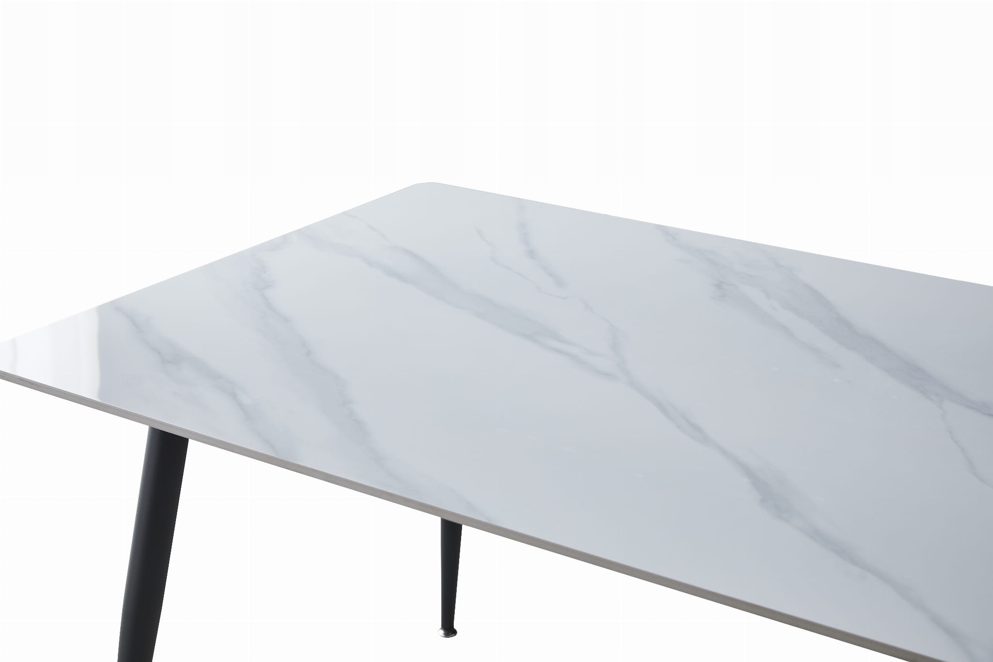 Stół ceramiczny efekt marmuru RION 130x70 biały Kolor mebla czarny