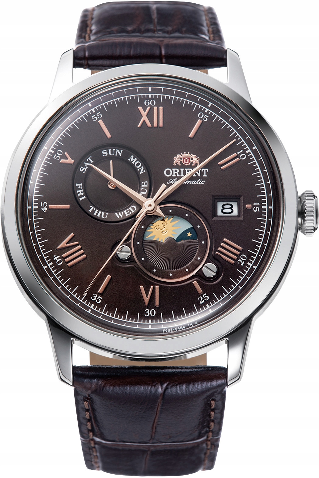 Nový Originální Pánské Hodinky Orient Bambino Sun&Moon RA-AK0804Y30B Automat