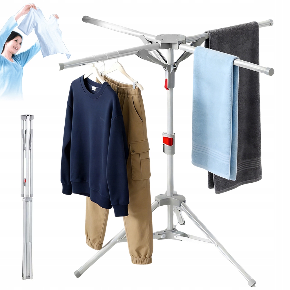 Levně Sušák Na Prádlo Stojící Vysoká Kvalita 4 Ramena 180 CM