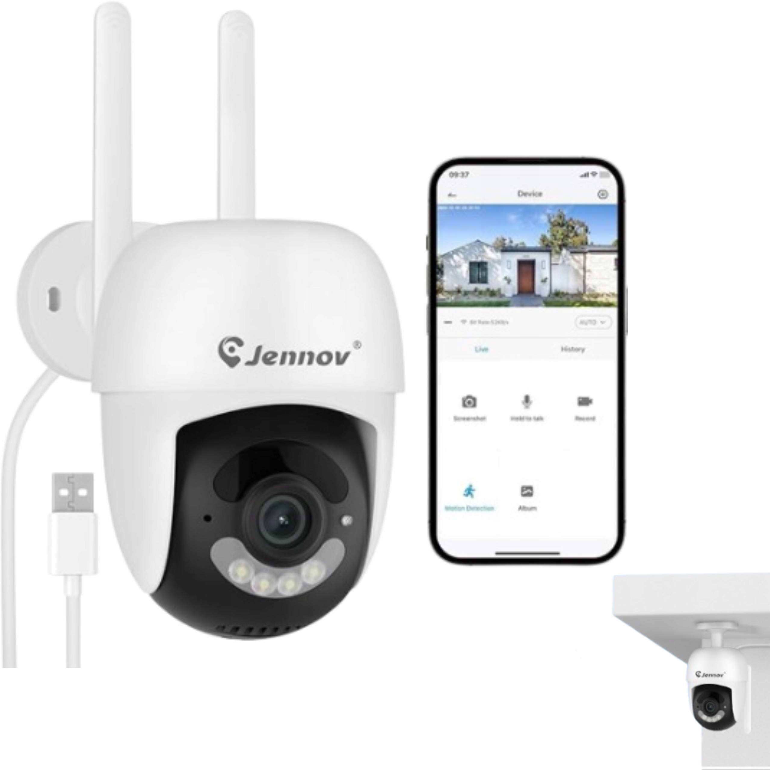 Jennov Venkovní Ptz kamera 360°, Wi-Fi, Ip s 2-cestným zvukem