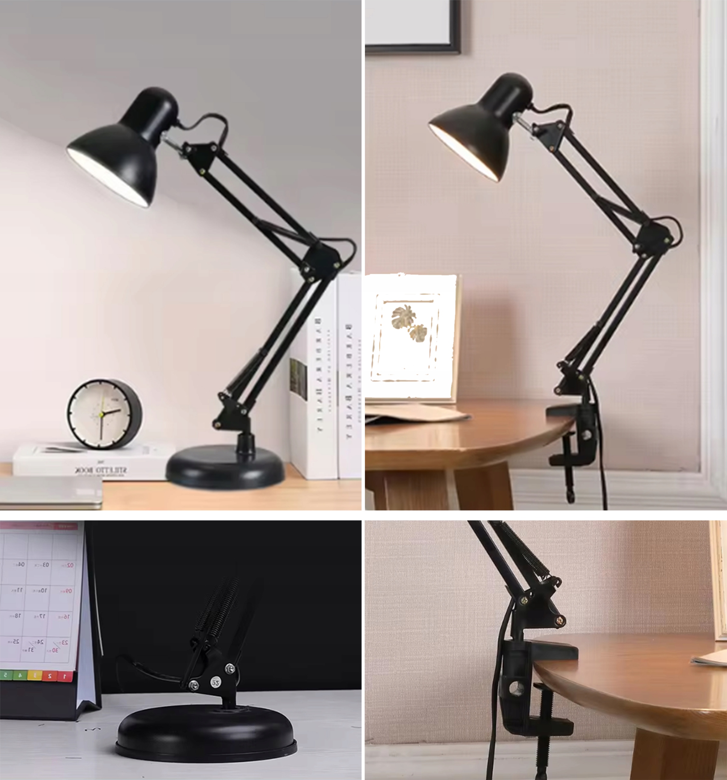 LAMPKA BIURKOWA SZKOLNA NA BIURKO LAMPA DO CZYTANIA + UCHWYT I STOJAK Zasilanie sieciowe