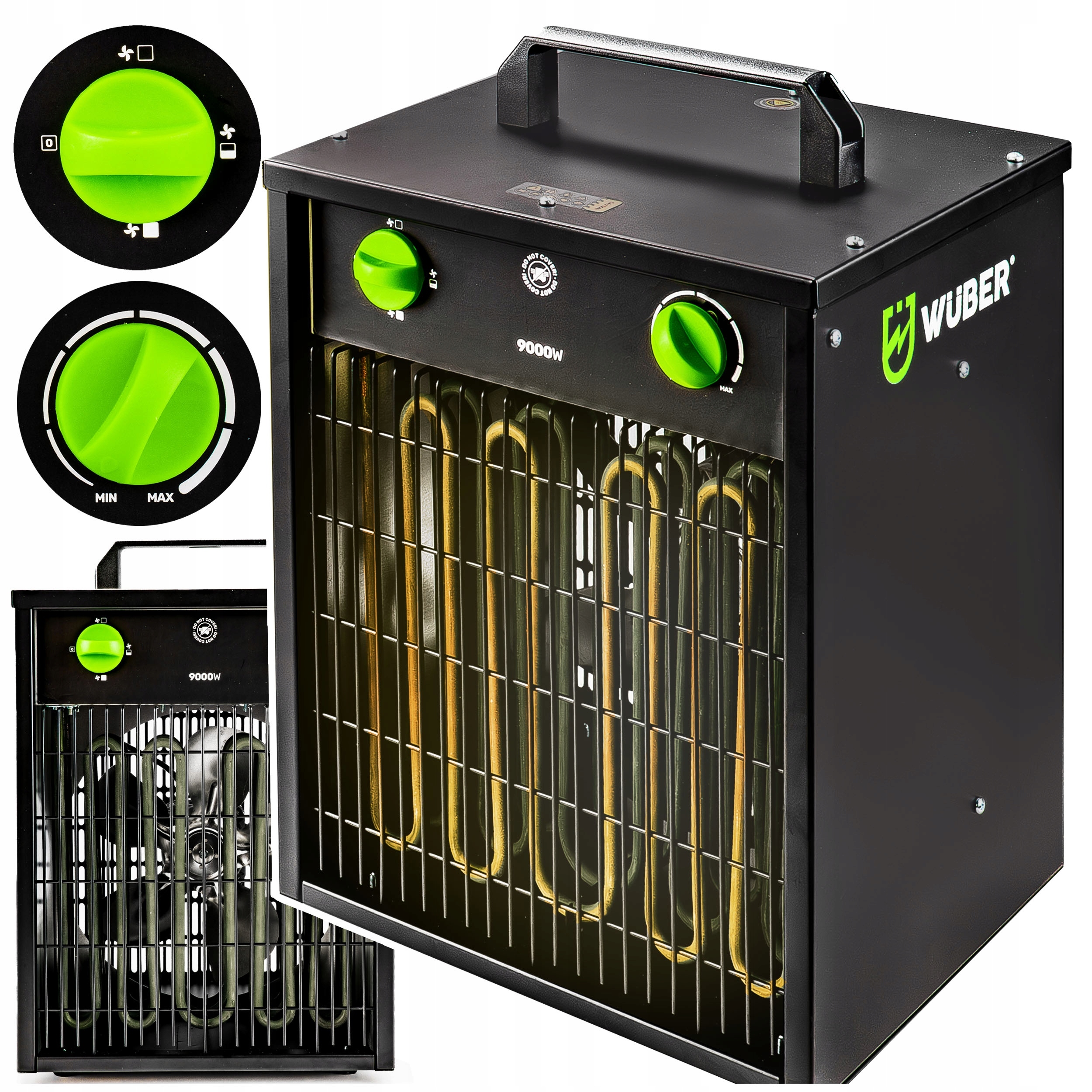 Elektrický Ohřívač Výkonný Farelka Termostat 3-FÁZOVÁ Regulace 9KW 400V