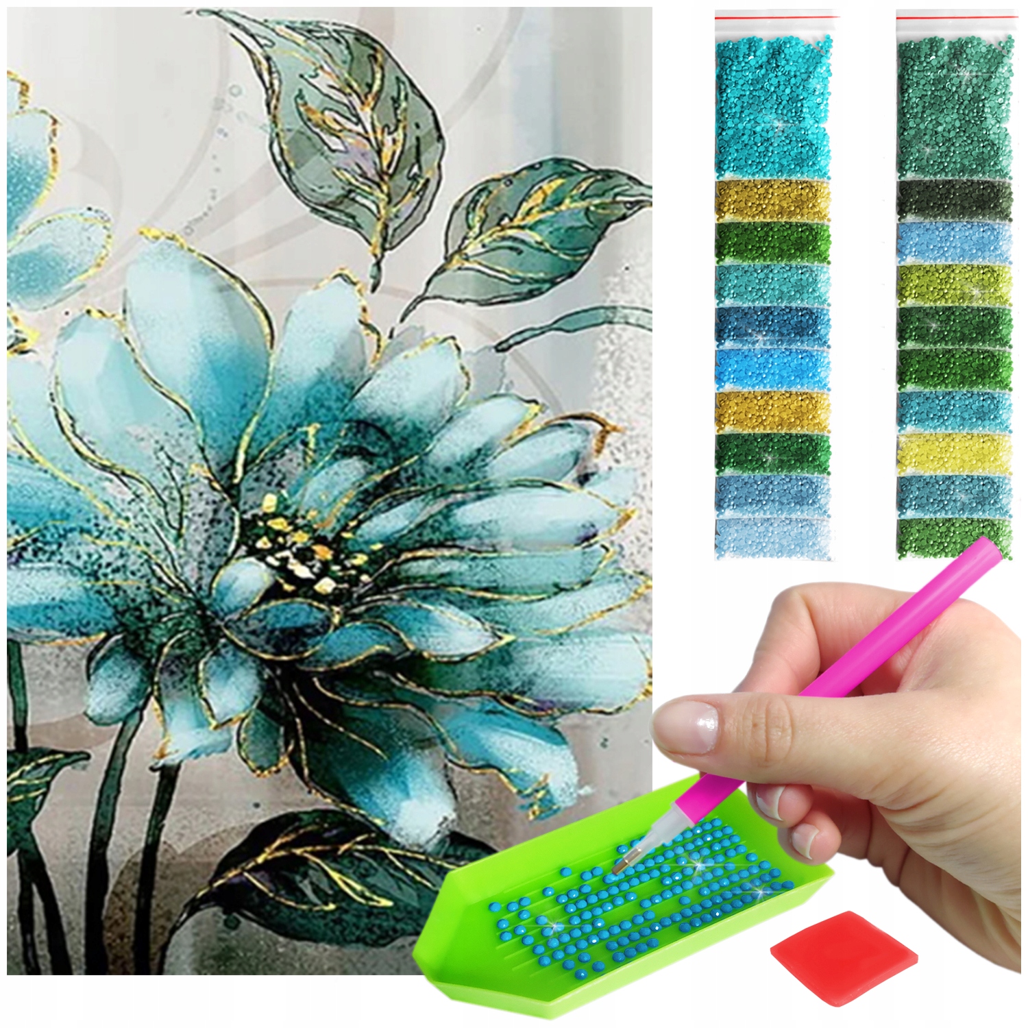 Výšivka Diamond Painting mozaika decentní květinové kouzlo sada