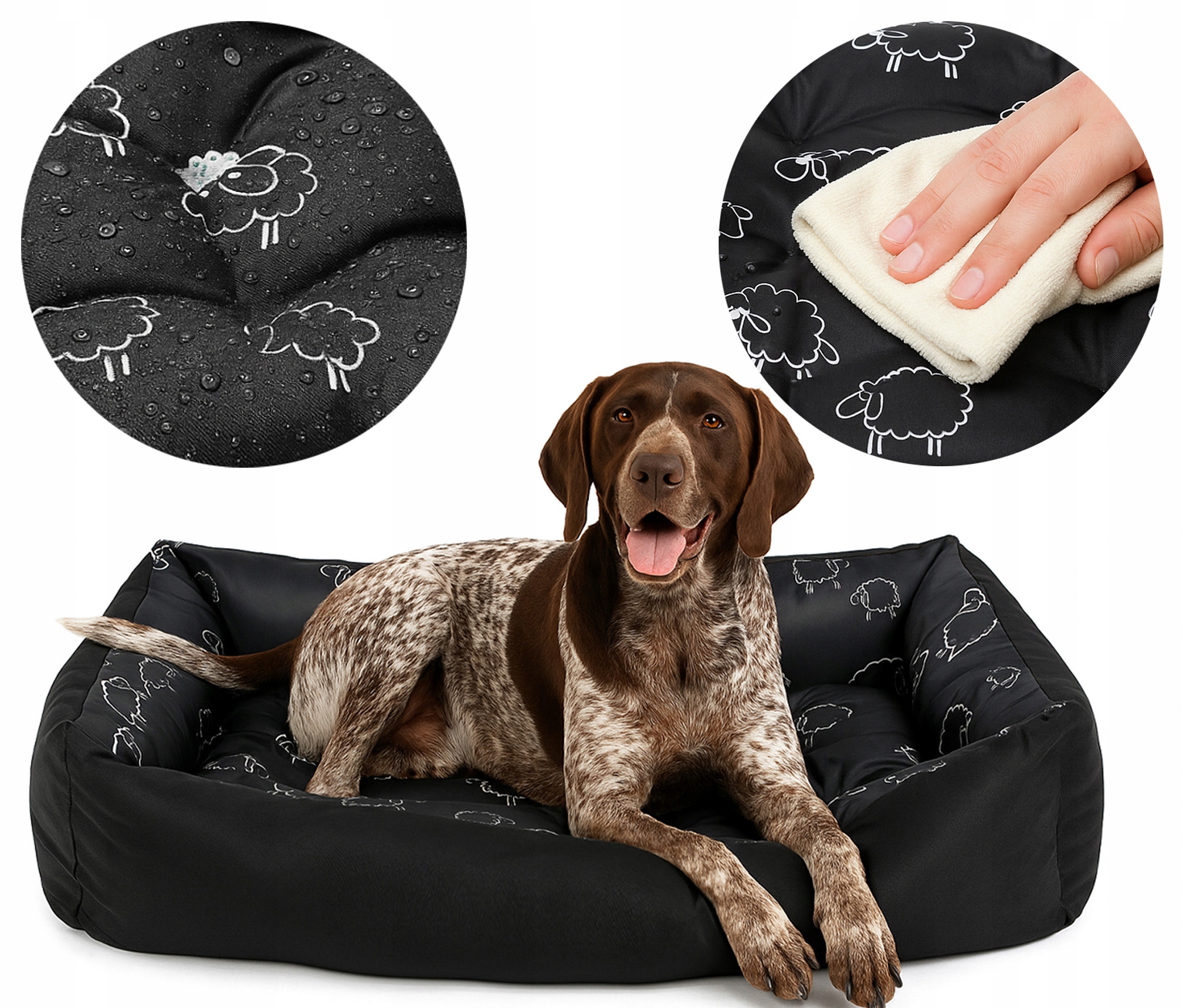 Levně Pelíšek měkká pohovka, pohodlná potah 120x90, ovečka, Voděodolný