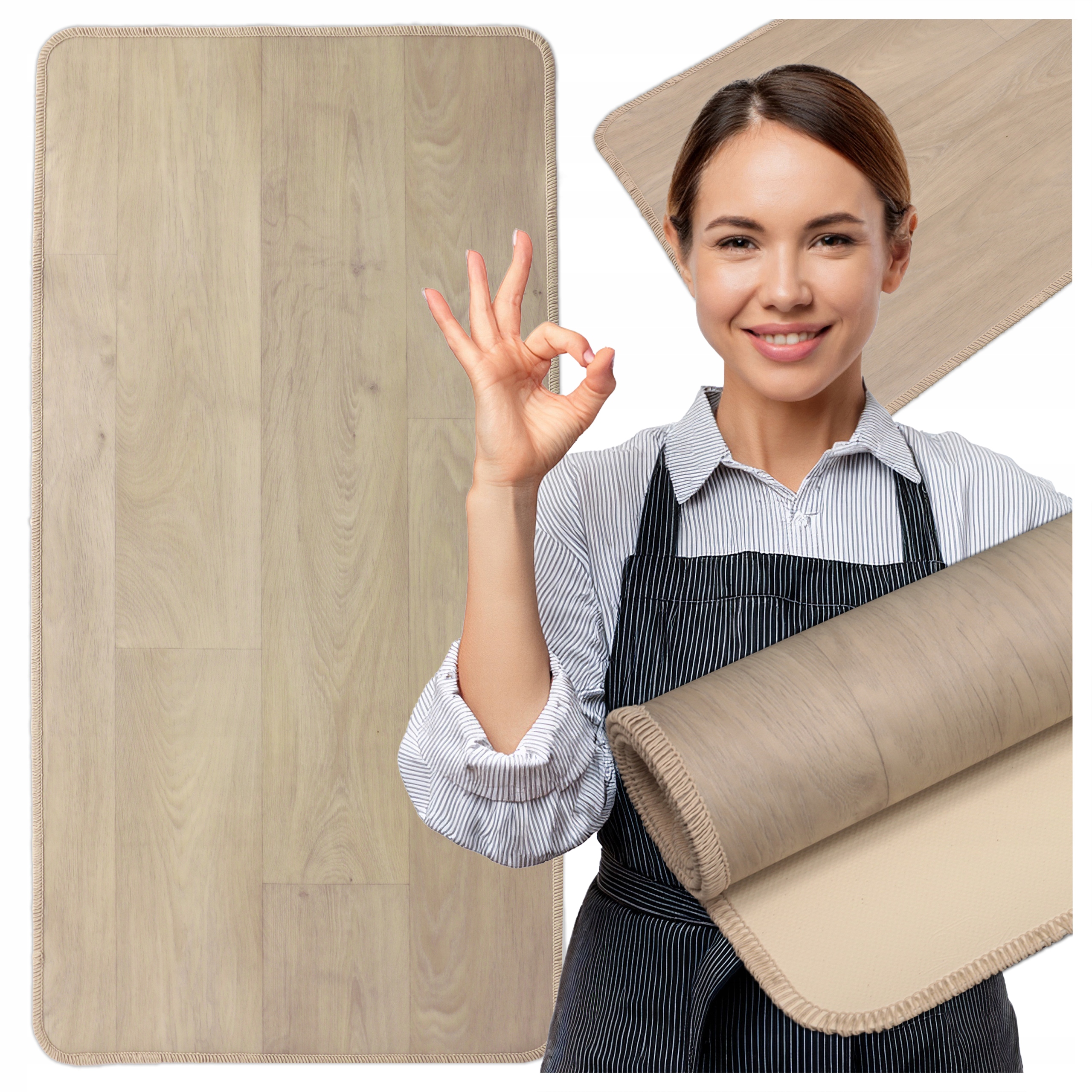 Běhoun do kuchyně Protiskluzový Hotový 60x180 Pvc Vinyl Měkký dub Deska