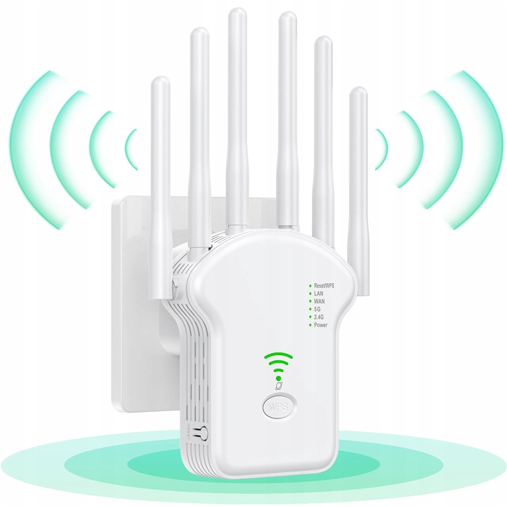 Zesilovač Signálu Wifi Repeater 1200Mb/s Velký Výkon 6 Antén