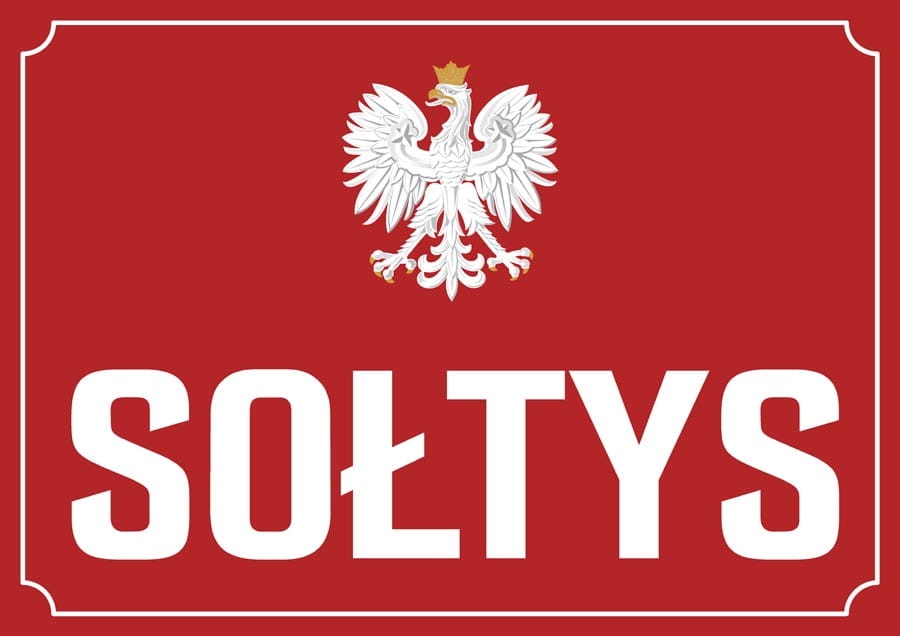 Tablica PCV - Sołtys 30 cm x 21 cm z Godłem Polski