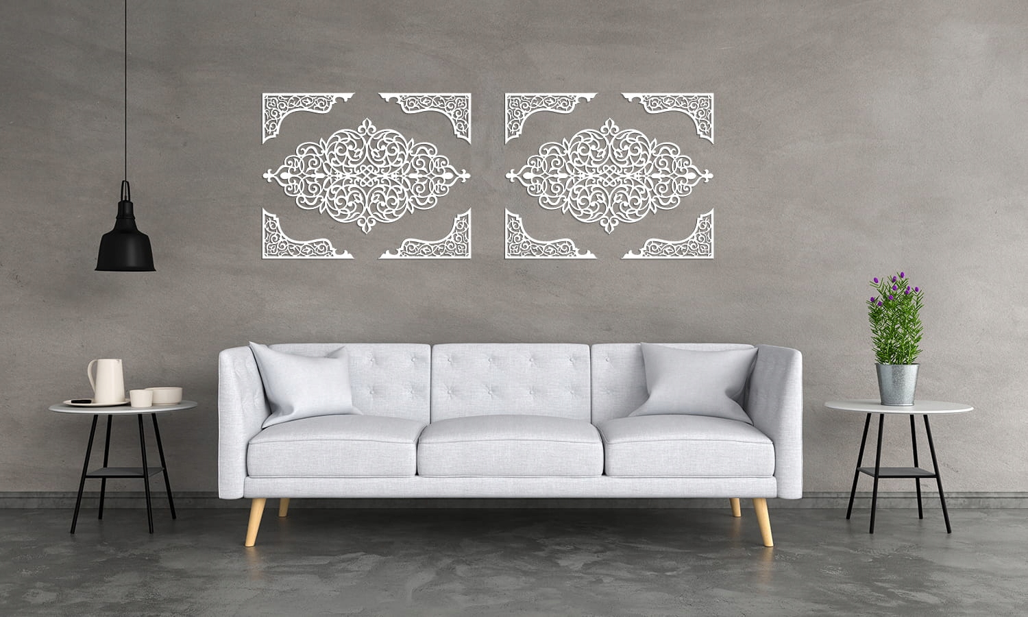 DEKORACYJNE PANELE AŻUROWE, 10 ELEMENTOWA, ARABESK