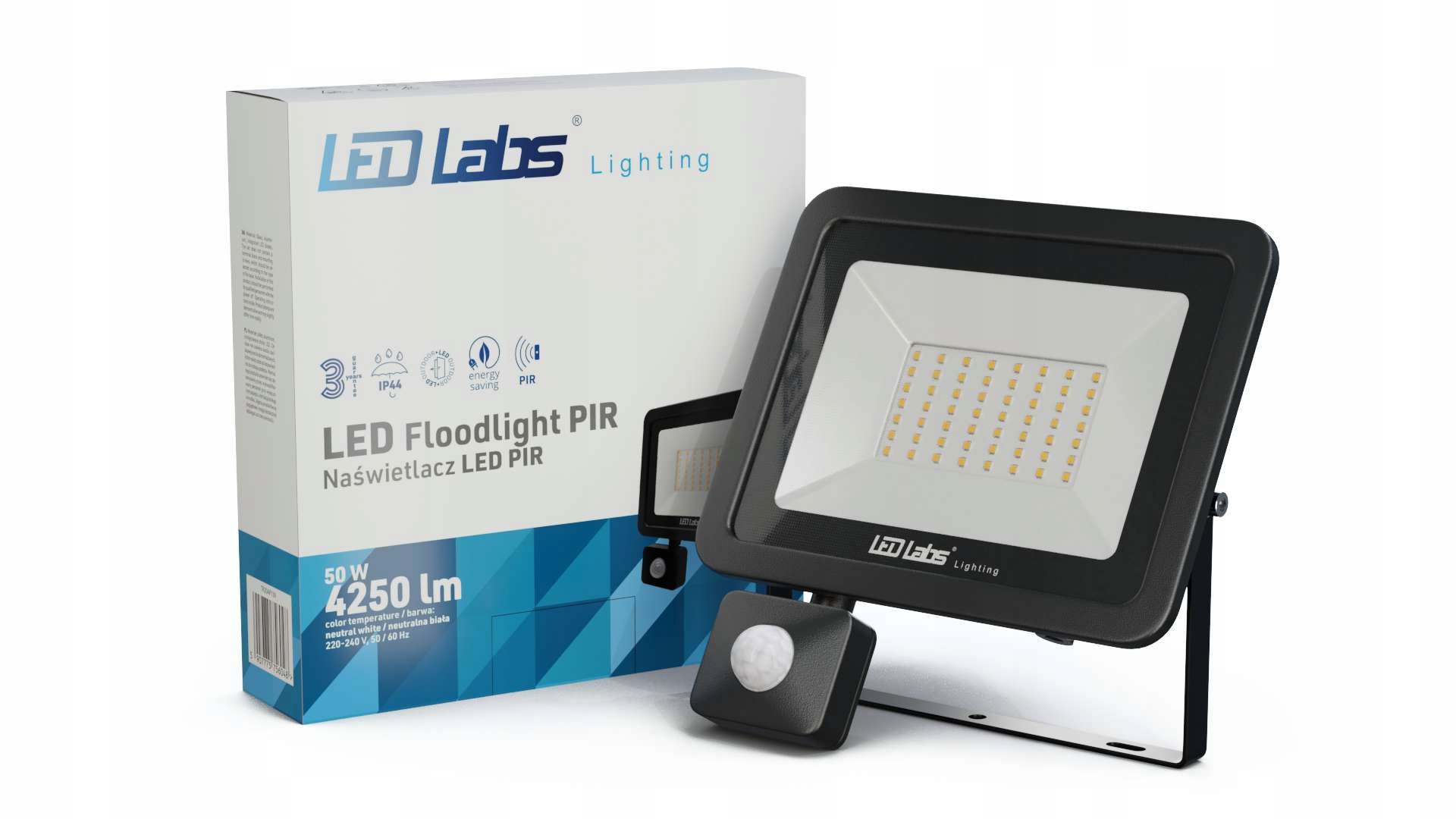 LL Led Smd zářič 50W Pir 230V Neutrální