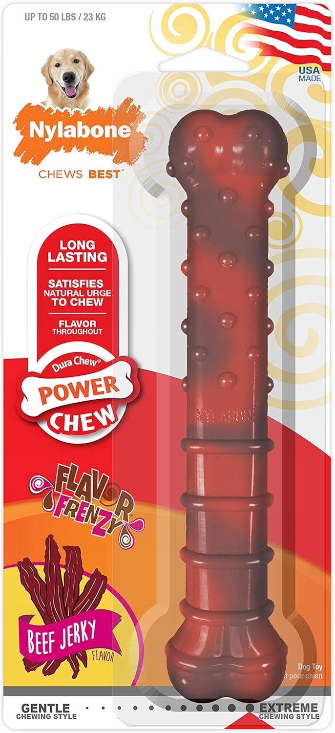 Levně Nylabone Extreme Textured Bone zubní kousátko pro psa, hovězí L