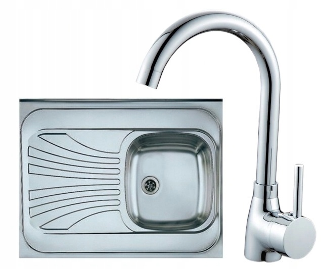 ZLEWOZMYWAK STALOWY NAKŁADANY 80X60 BATERIA GRATIS