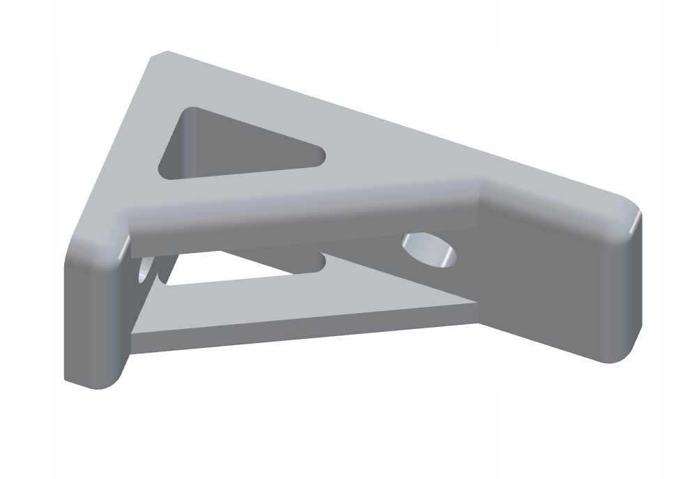 Podpora pod półkę 20x40x20mm, otwór 4mm- 4szt. Biała