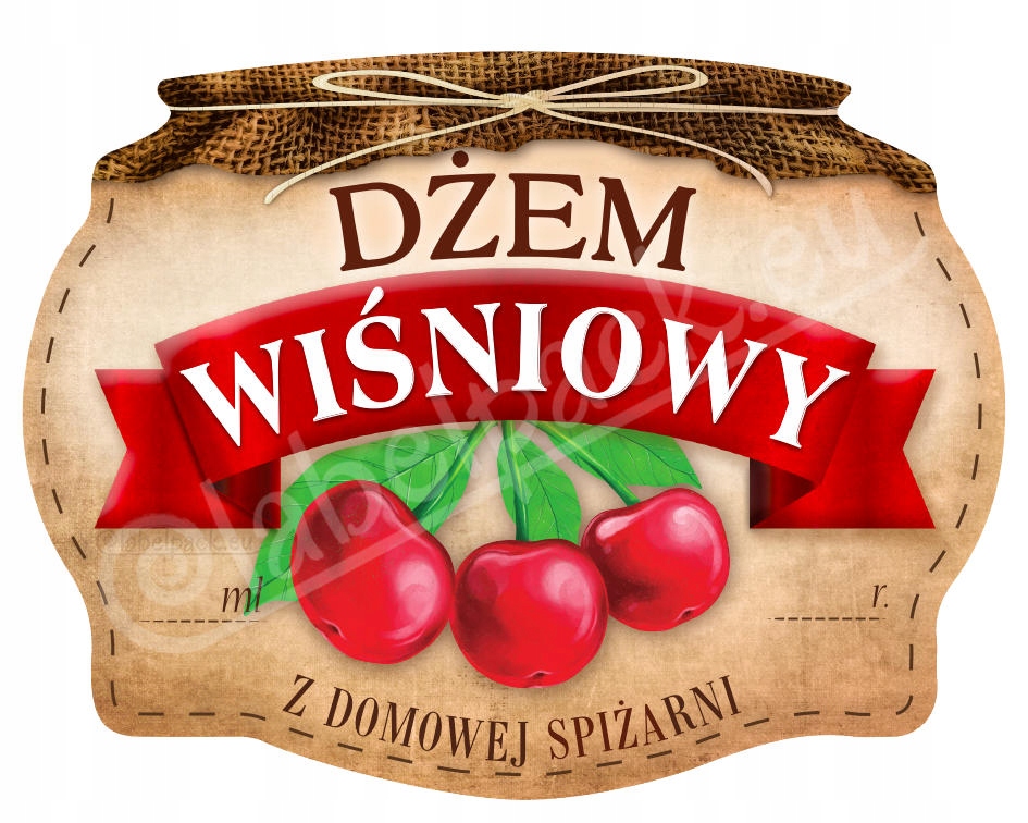

Dżem Wiśniowy Etykieta, naklejka 10x