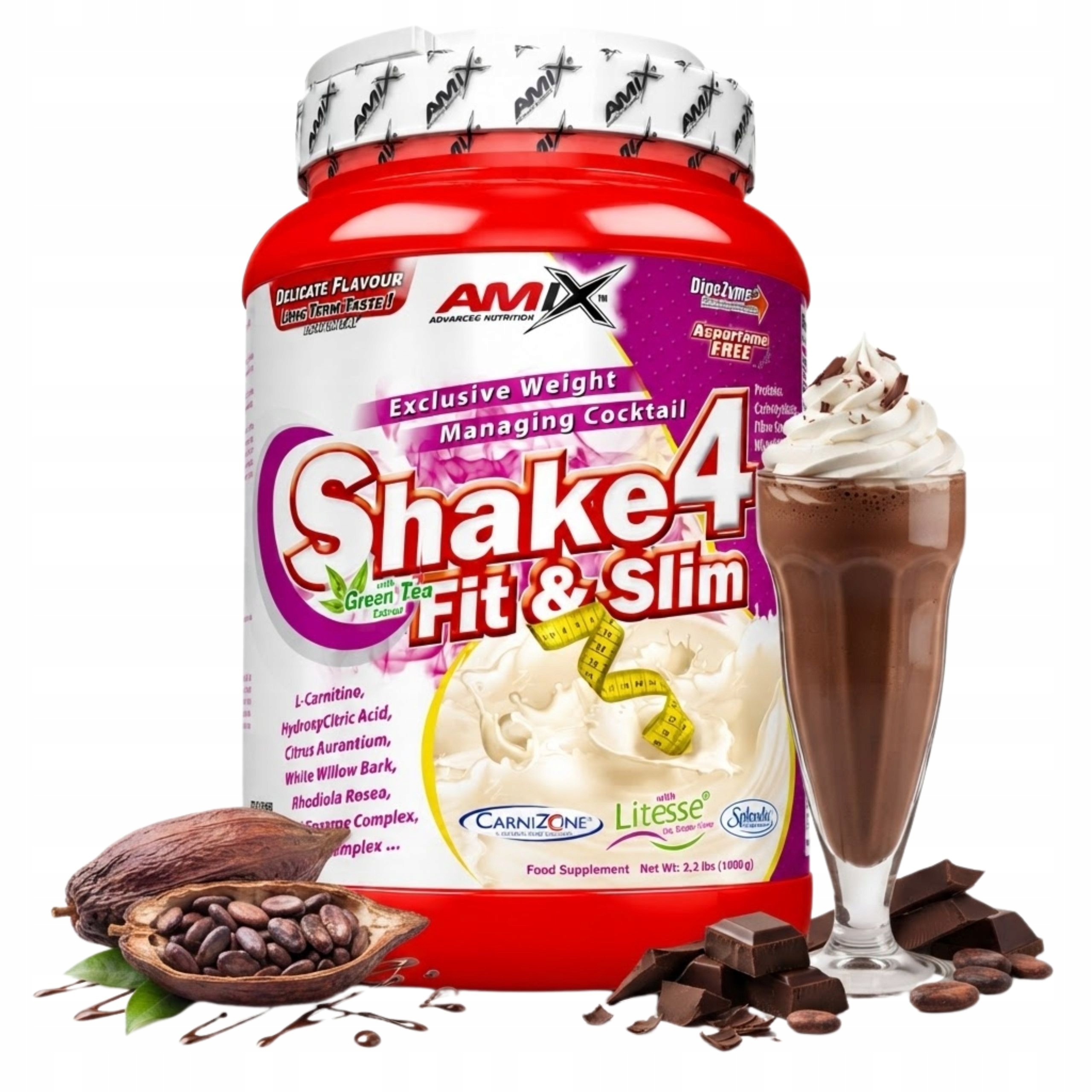 Proteinový dietní shake, náhrada jídla, oživuje, proteinová, čokoládová
