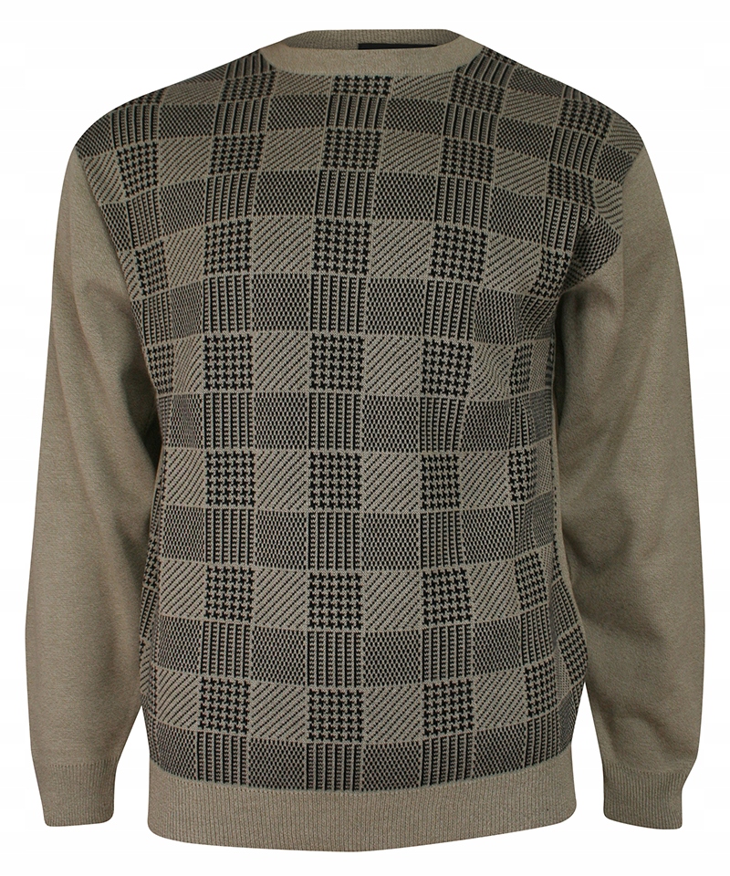 Béžovo-černý svetr s mřížkou -kings- L