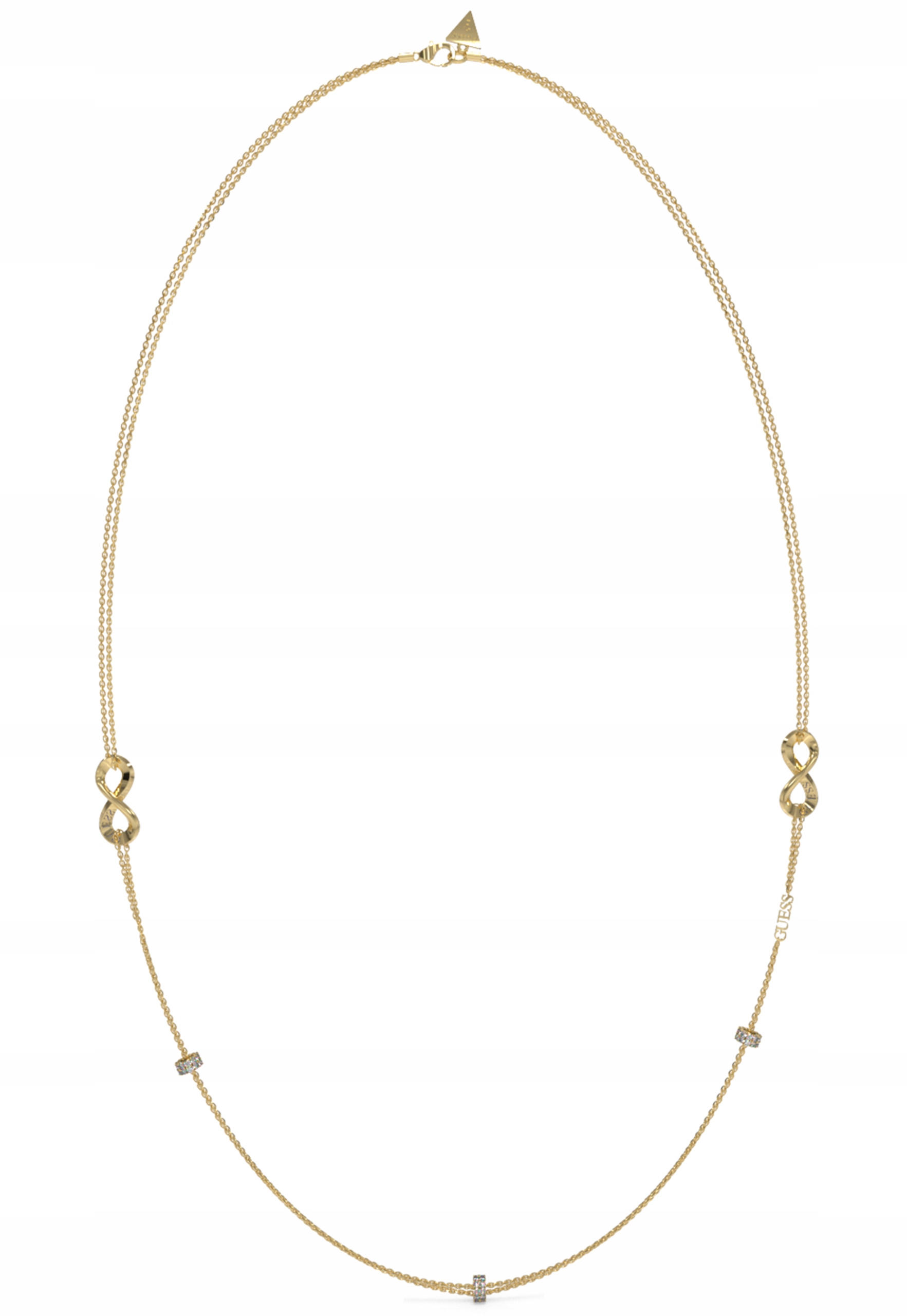 Náhrdelník Guess Endles Dream Nekonečno zirkony Logo Ocel zlatá