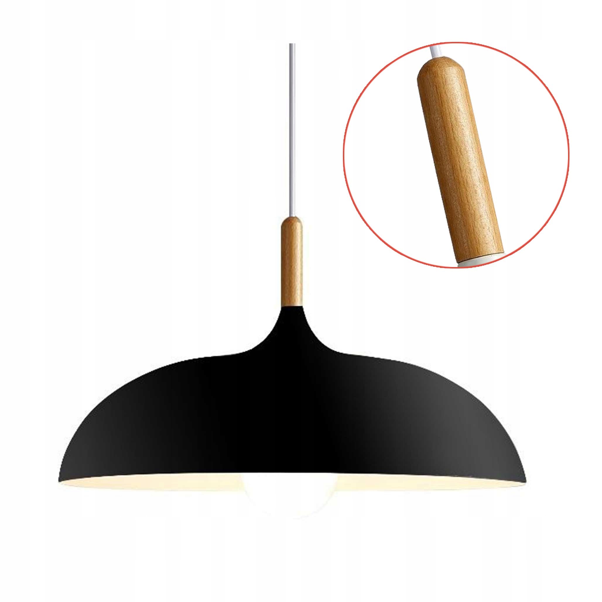 Moderní závěsná lampa Anzo 45 Černá Univerzální lustr Kov Dřevo