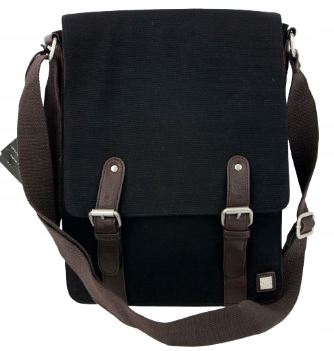 Taška kabelka přes rameno retro tkanina kůže Block Headwear pojme A4 černá