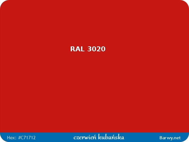 RAL 3020 czerwony AKRYL POLIURETAN POŁYSK 337 Producent Gravihel