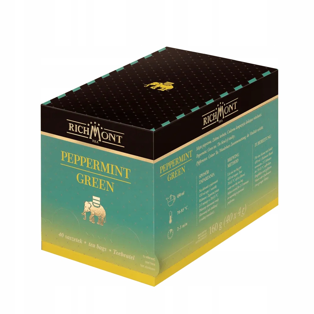 Zielona Herbata Mięta pieprzowa Richmont Peppermint Green 40 Saszetek