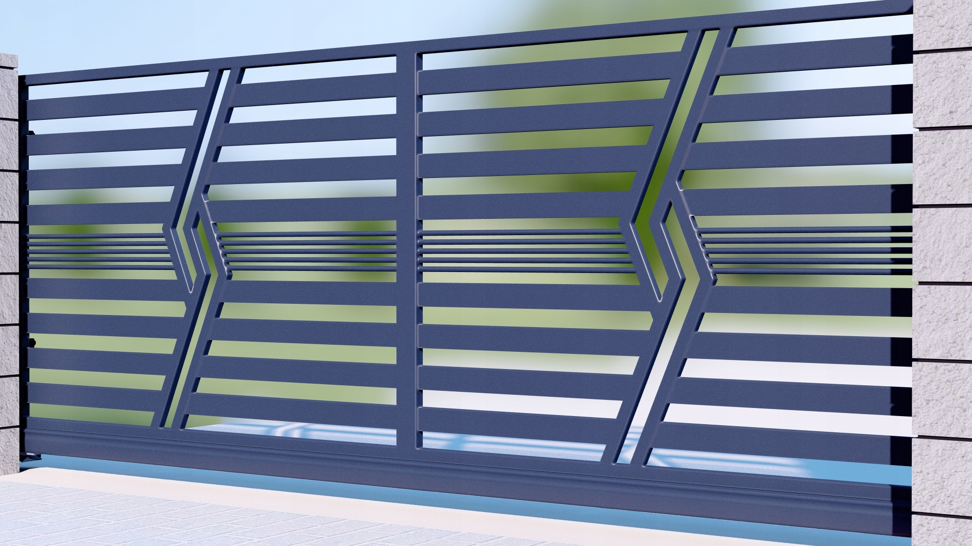 ogrodzenia nowoczesne panelowe płoty Gobe Szerokość elementu 196 cm