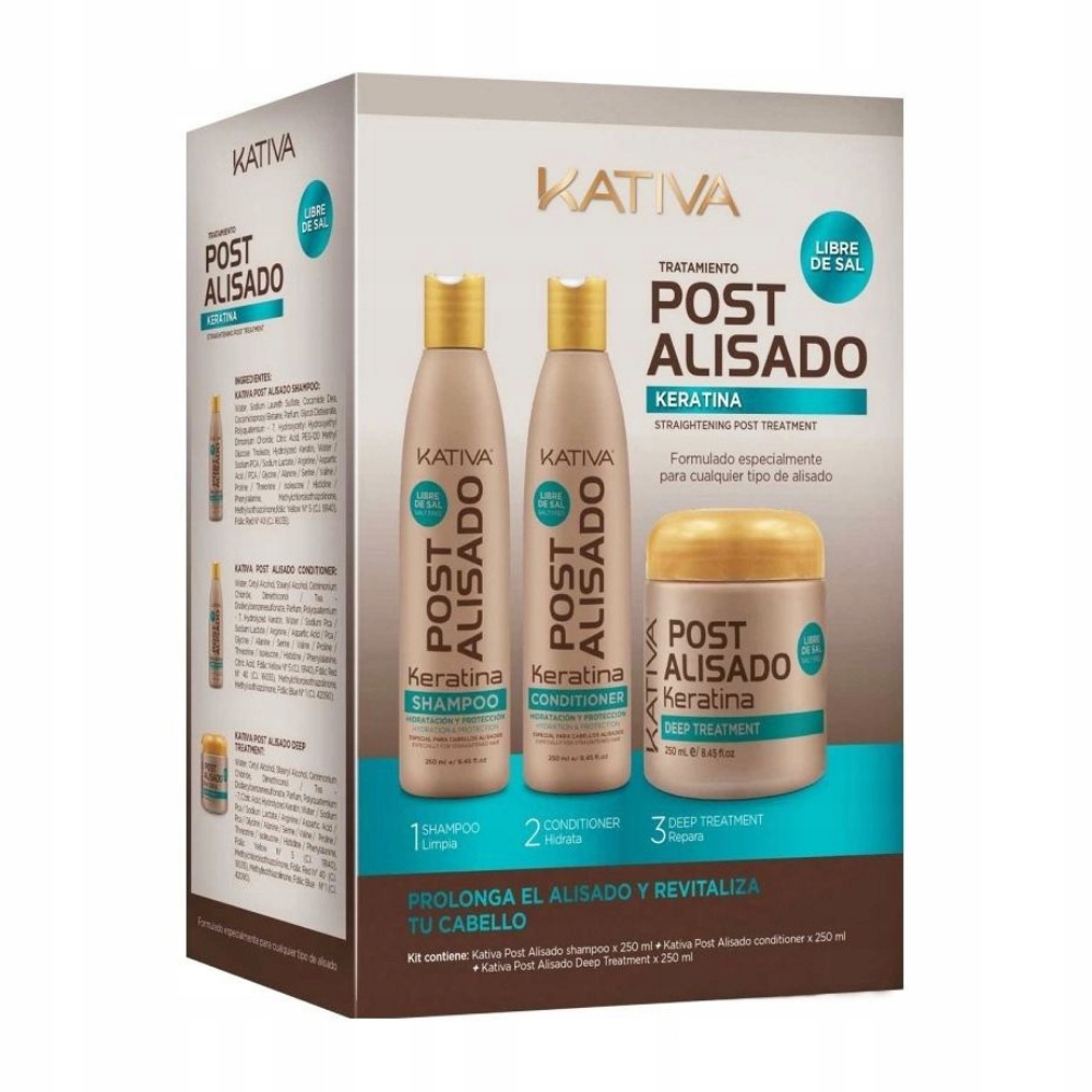 KATIVA POST3 ZESTAW PO KERATYNOWYM PROSTOWANIU