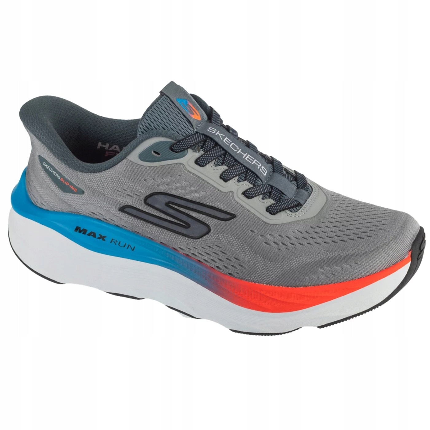 Buty Męskie Skechers Slip-ins Max Run 221000-GYMT Szare Wsuwane 41