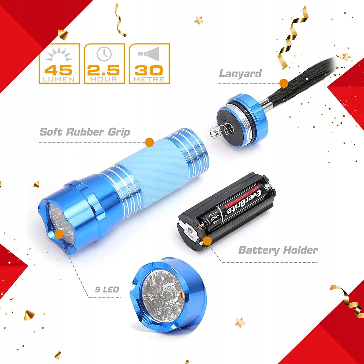 Everbrite Mini Latarka LED 4-TLG Klasyczna Kemping — miniatura 2