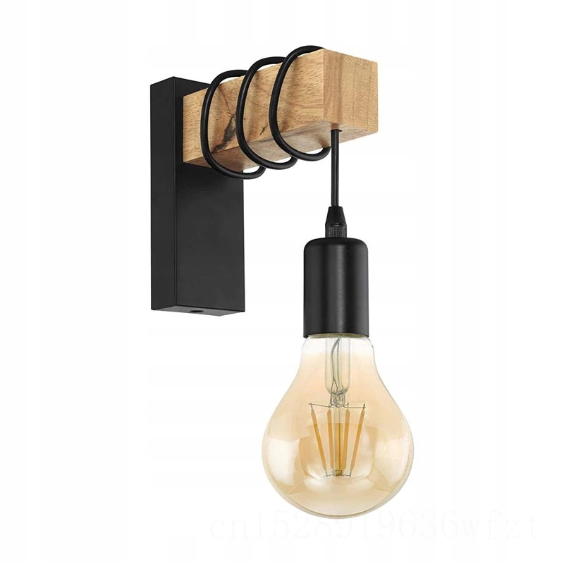 Lampa KINKIET ŚCIENNY drewniana LOFT