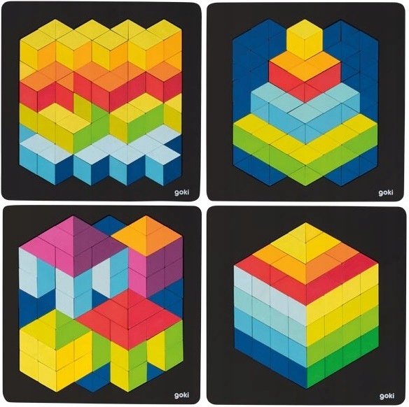 MOZAIKA drewniana układanka geometryczna GOKI 4+