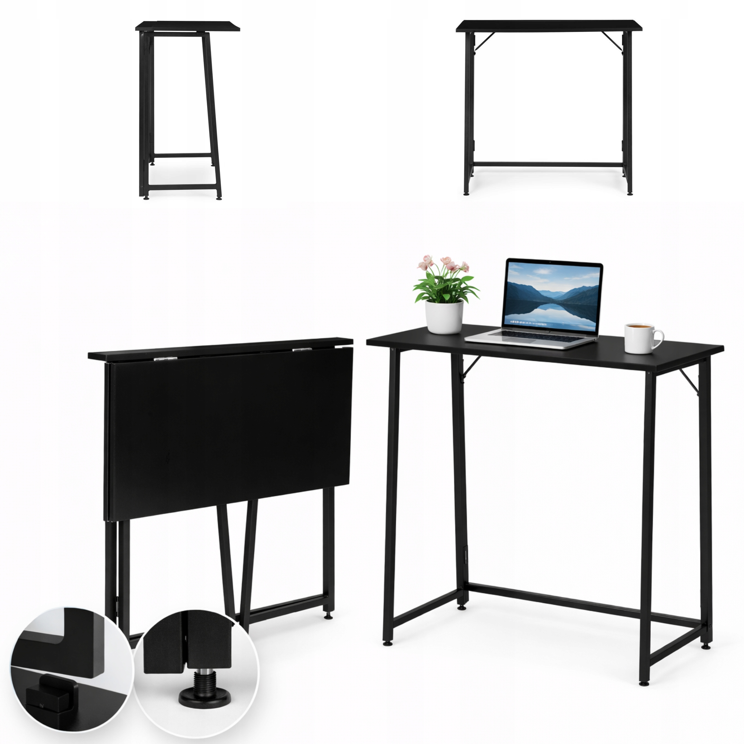 Biurko komputerowe składane loft stolik pod laptopa nowoczesne LEKKIE