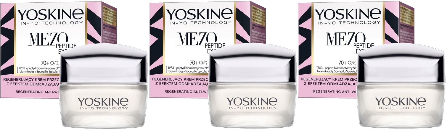 3 kusy Regenerační denní krém proti vráskám 70+ 50 ml Yoskine