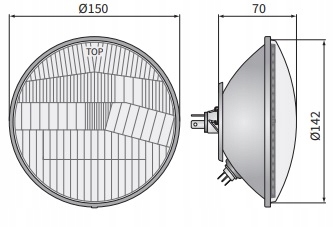 Element optyczny typu R2 Ø150 WESEM Ursus WSK Waga produktu z opakowaniem jednostkowym 0.4 kg