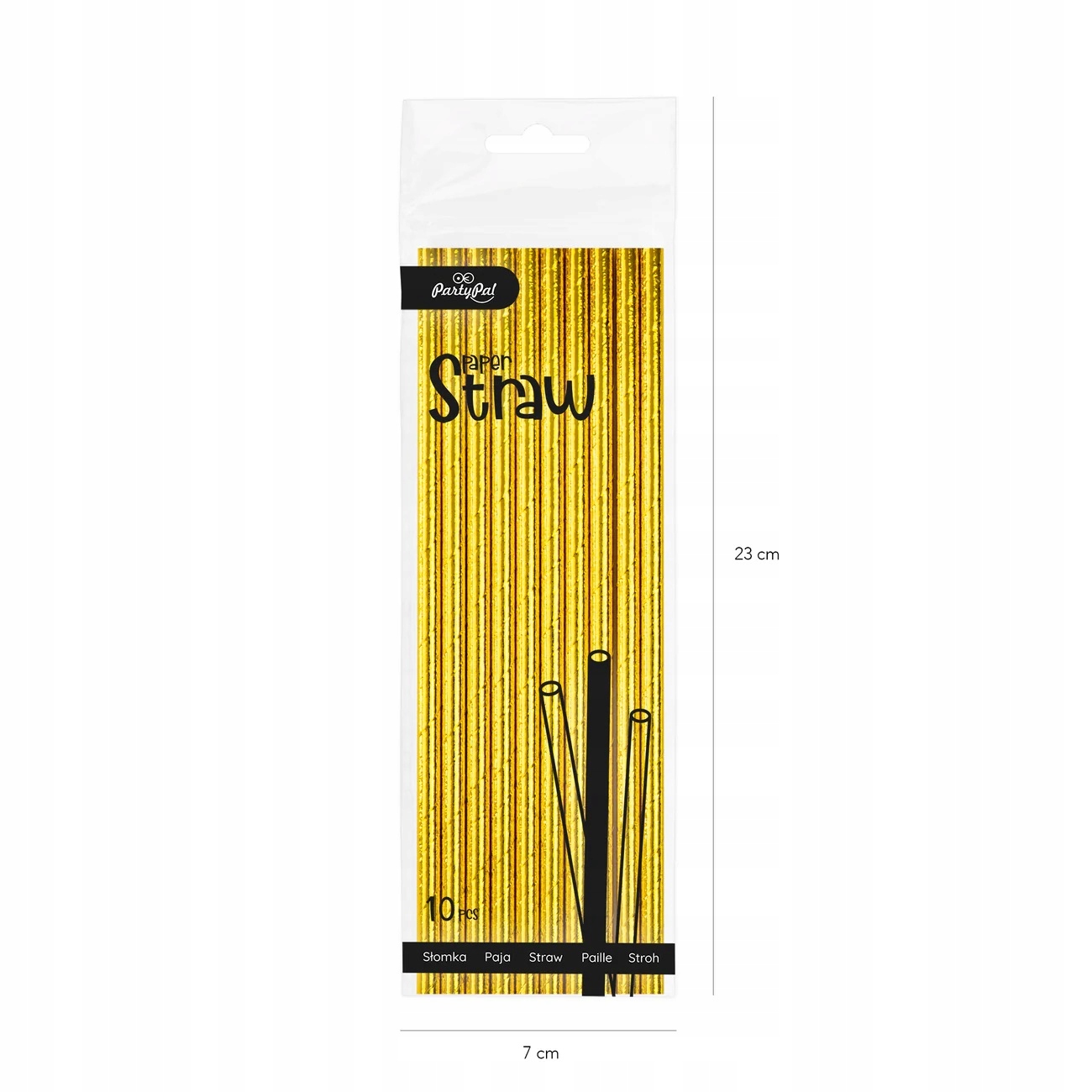 PATYCZKI Rurki SŁOMKI papierowe do CAKE POPS ZŁOTE GOLD 10 SZT