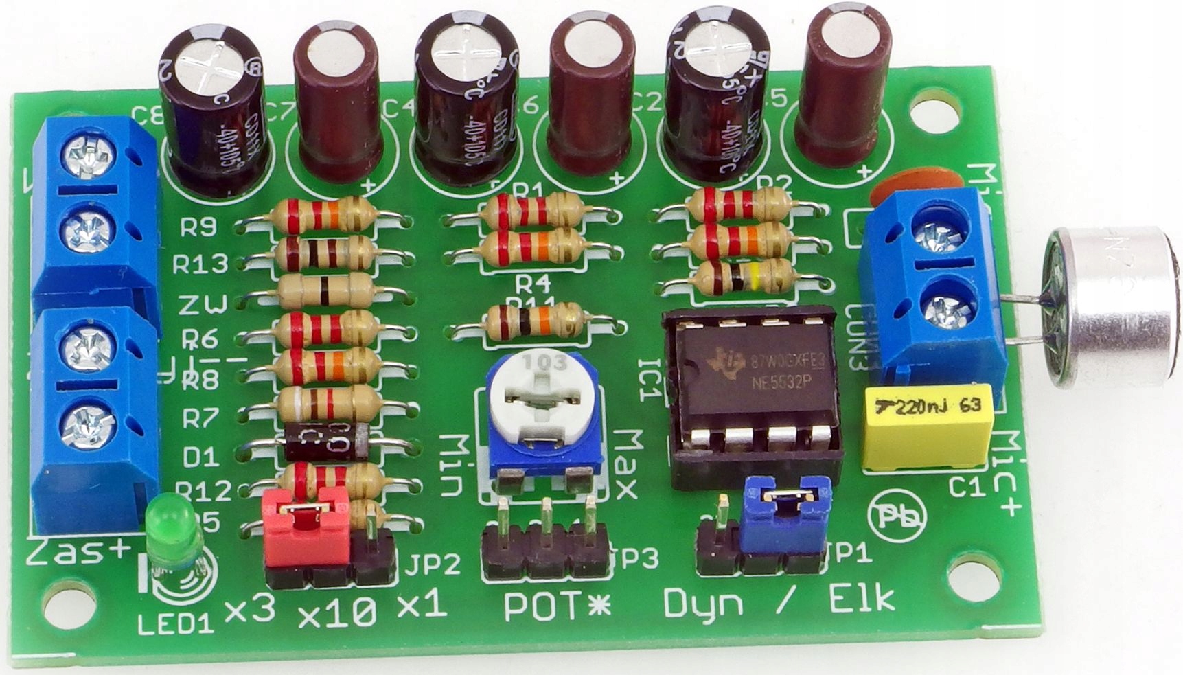 Wzmacniacz mikrofonowy, DIY, AVT2728 B