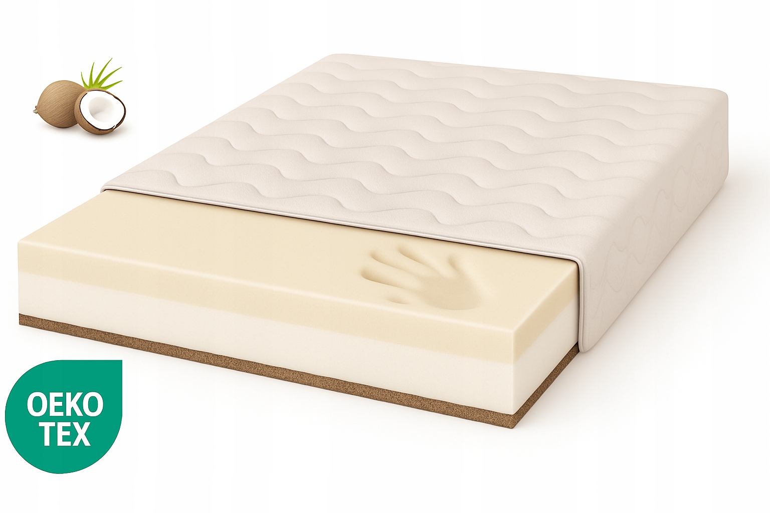 Matrace Visco Kokos 80x175 T25 Mikrovláknová pěna Hr profilovaná