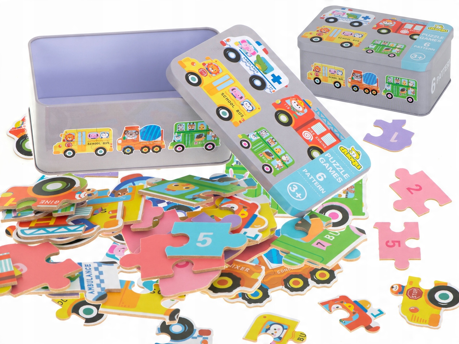 

Układanka Puzzle W Puszce Pojazdy 30el